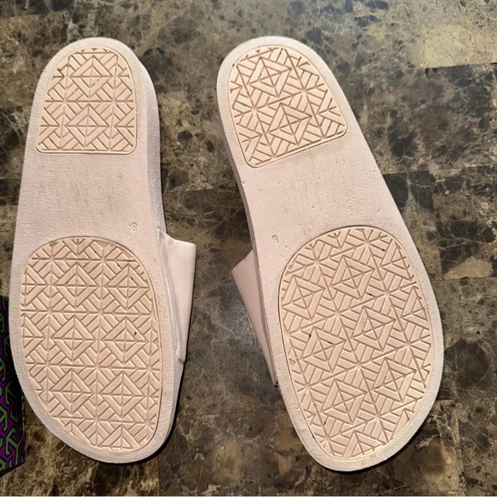 Tory Burch Lina Pink Shell Slides Sz 8